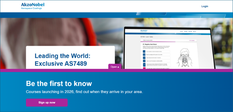 Screenshot of the training platform used for AS7489 training, with a button to sign up to be notified when available.