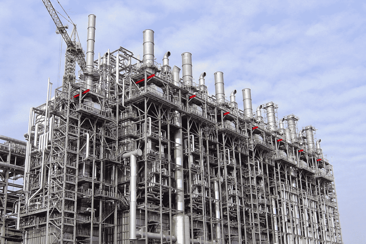 Insulated pipelines at an industrial facility