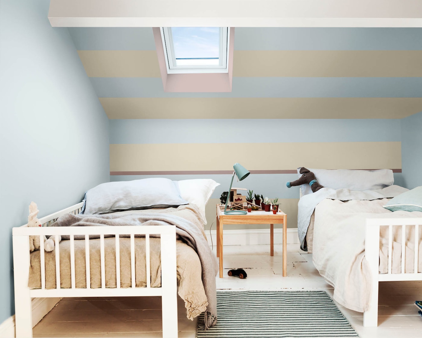 Rayas en el dormitorio de los niños