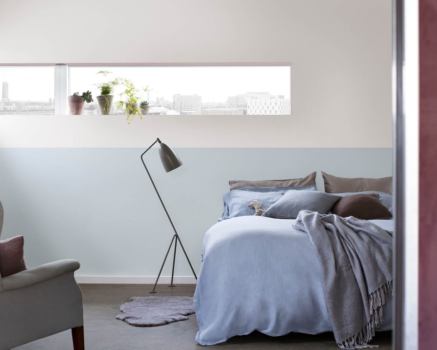 Efecto dividido en un dormitorio