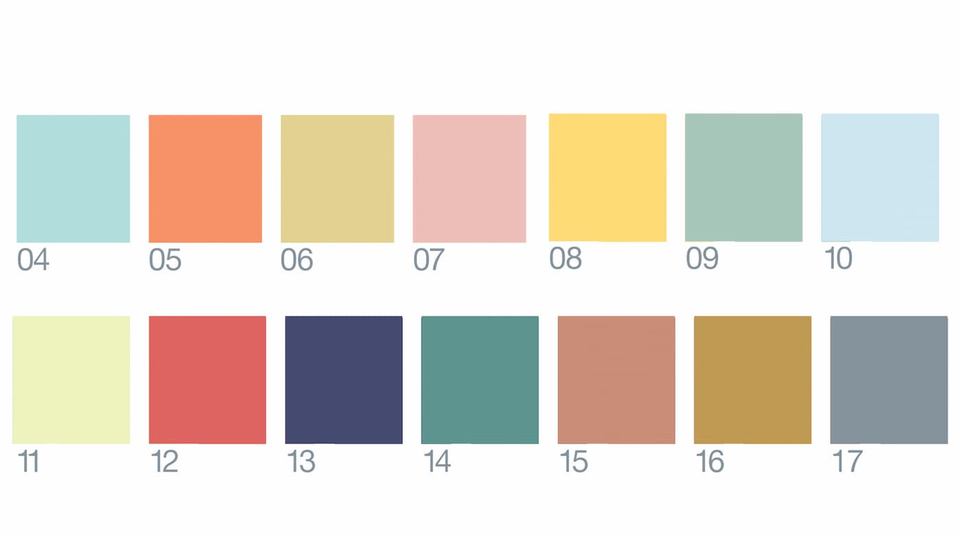 CF17 colours past 2A - colours of the year 2004-2017