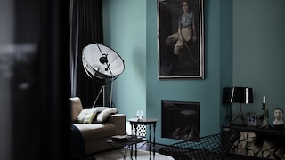 Pair blue and black in the living room