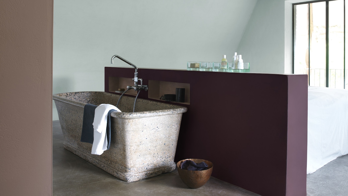 Bagno colore Lavanda e Verde Menta. Scopri i colori Dulux Benessere e Dulux Smalto Multisuperfici