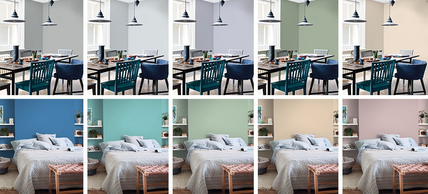Dulux Benessere collage colori cucina e camera