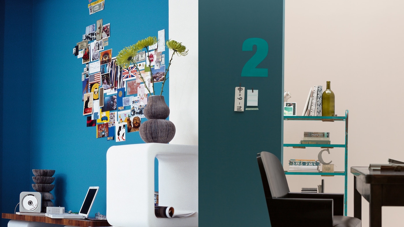 Cooler colours help walls to recede, making the room feel more spacious and light. Go for pale shades of grey and blue for maximum lightening effect.