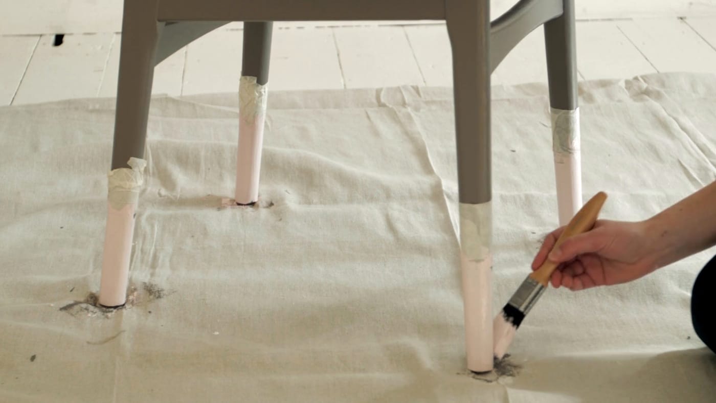 Transform your plain dining chairs into chic designer furniture in five easy steps with this paint-dipped effect.