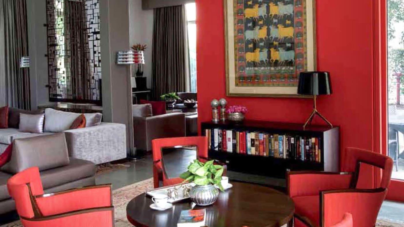 bright orange wall colour