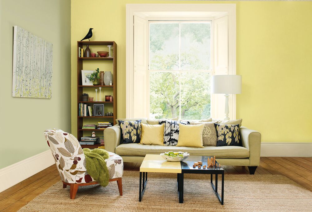 yellow living room