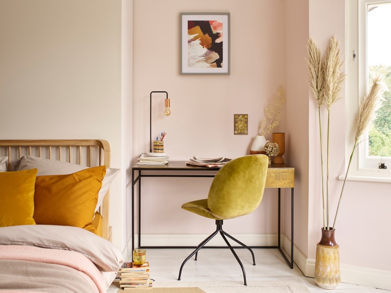 Blush pink bedroom