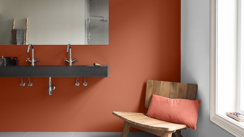 peinture cuisine et bain salle de bain terre cuite