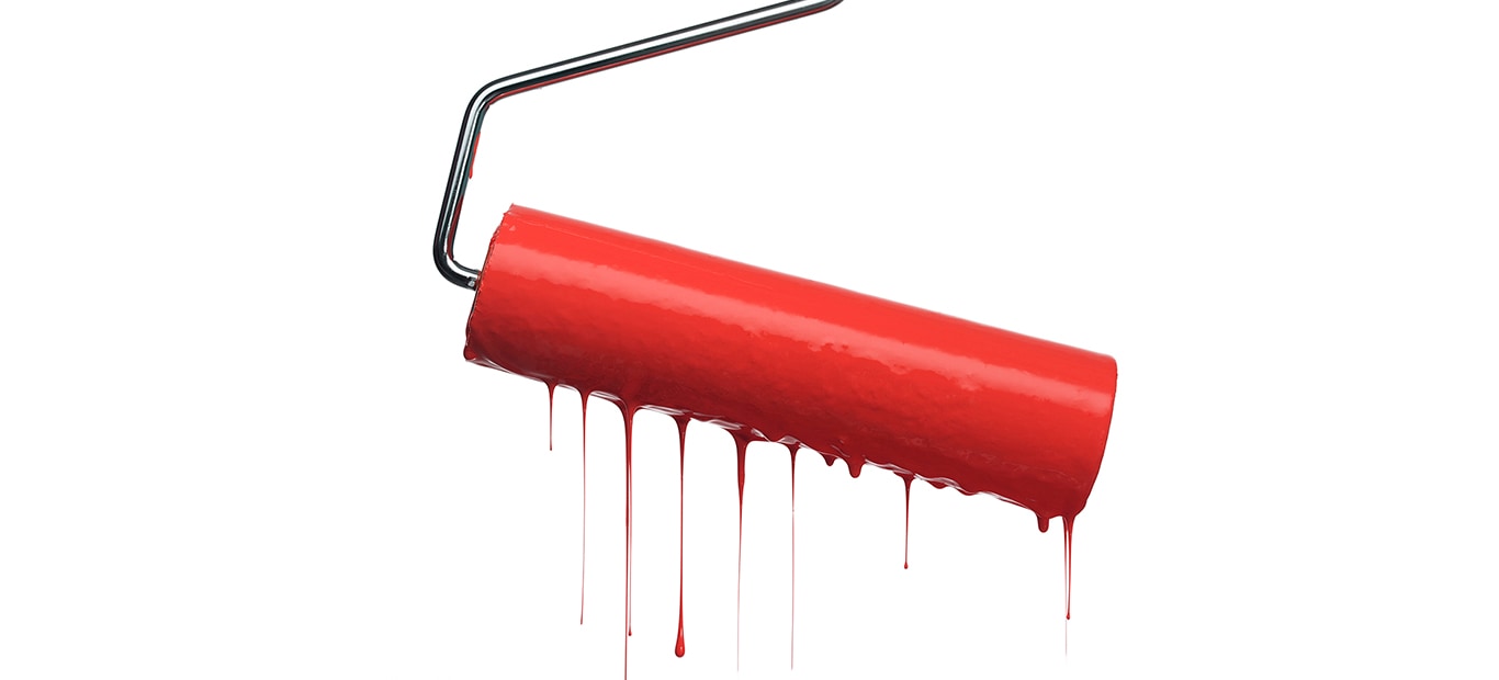 red paint roller
