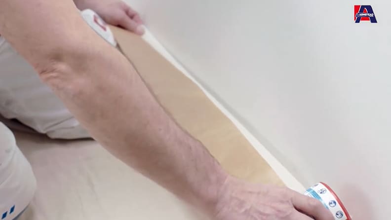 Masking tape to protect skirting