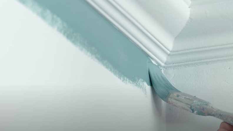 Blue paint feature wall