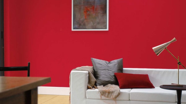 Living room red paint