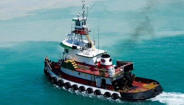 Tugboat at sea