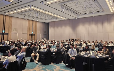 Full view of the seminar room setup with Propelling You Forward branding at Kormarine 2025