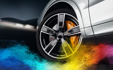 Car wheel coated