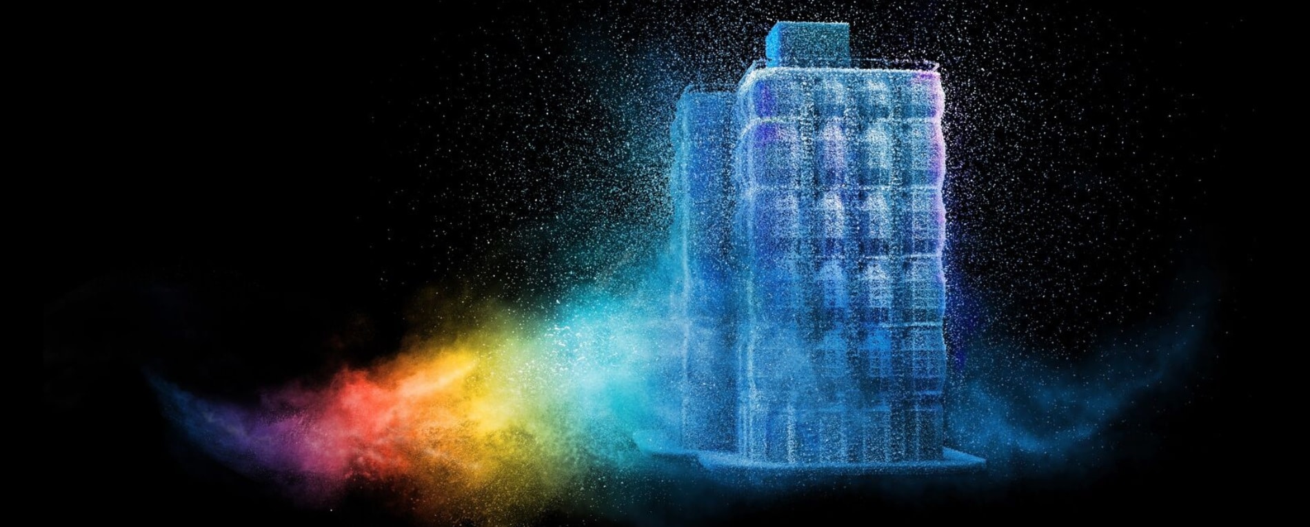 Powder coatings shaping a colorful building, showingpowder coated facade