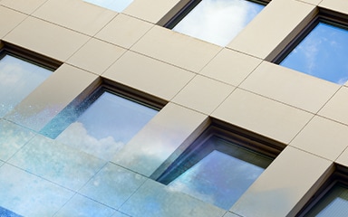 Stone-like surface building facade