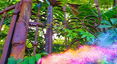 Rusty fence powder coating