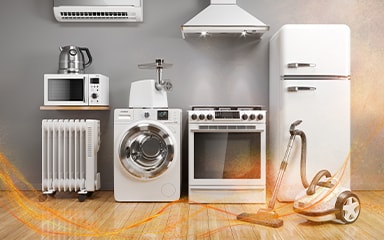 White domestic appliances