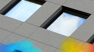 Stone-like surface building facade