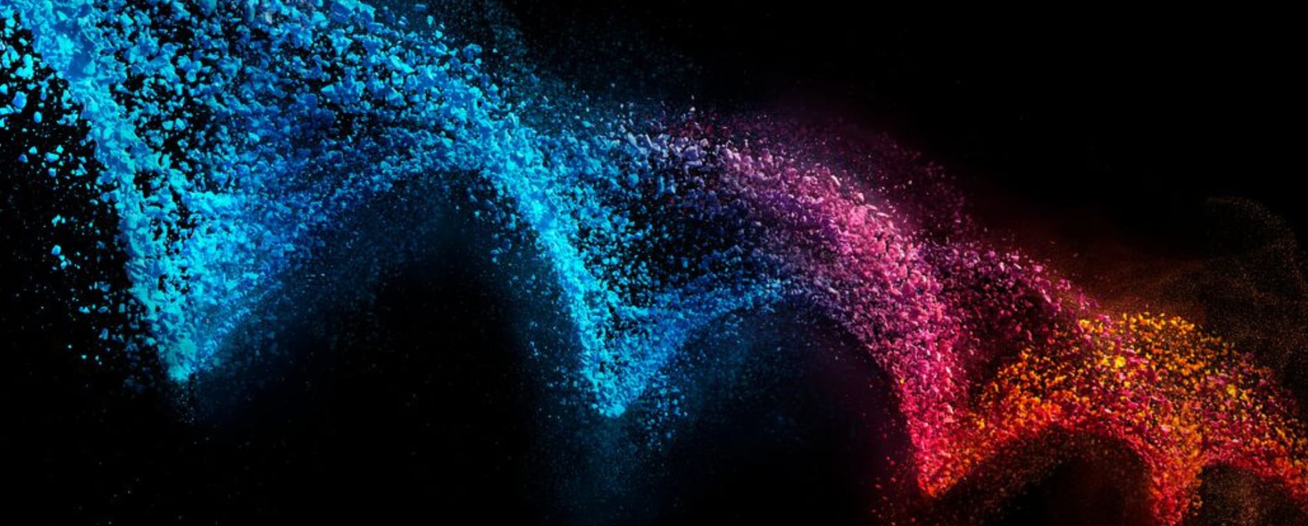 Powder coating particles helix