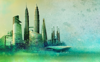 City skyline powder coatings green