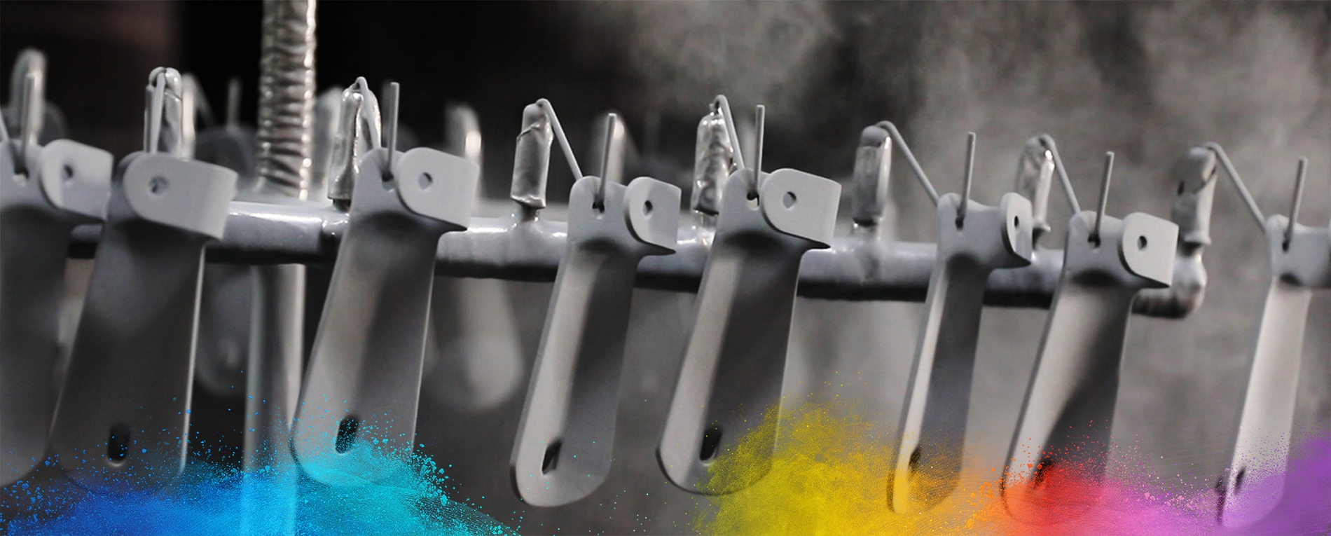 Bike details coated with powder coating