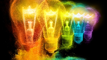 Ampoules en poudre colorée