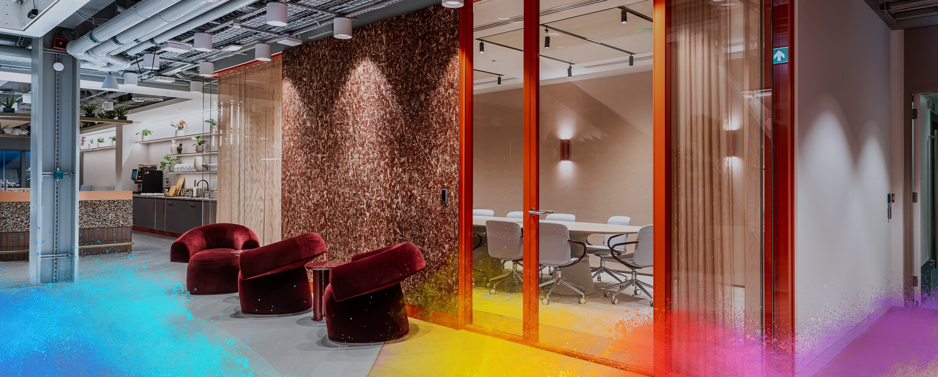 Digital world news studio background