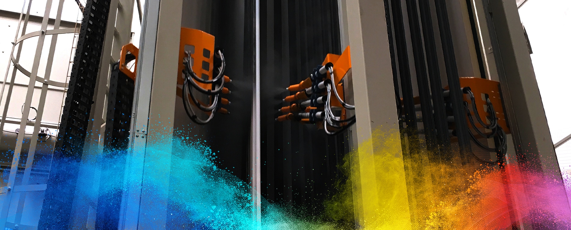 Metallic look building coated with low cure powder coating