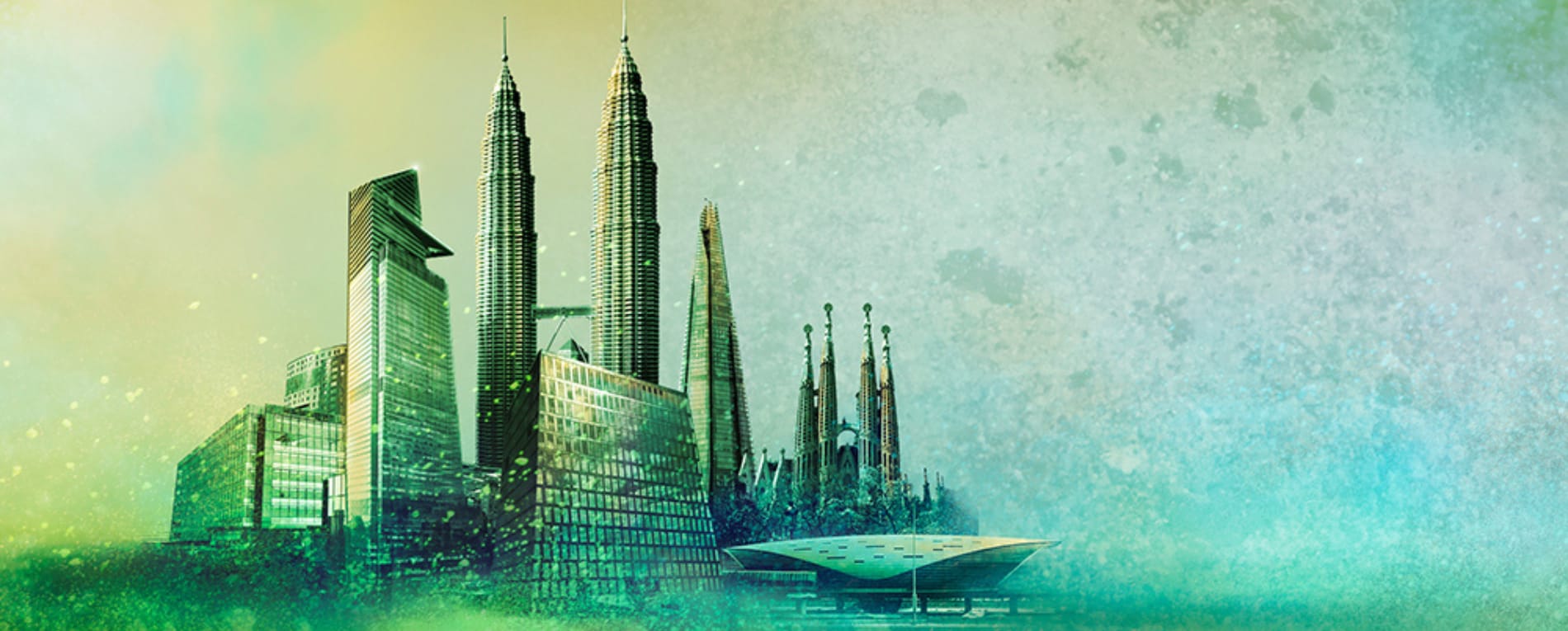 City skyline powder coatings green