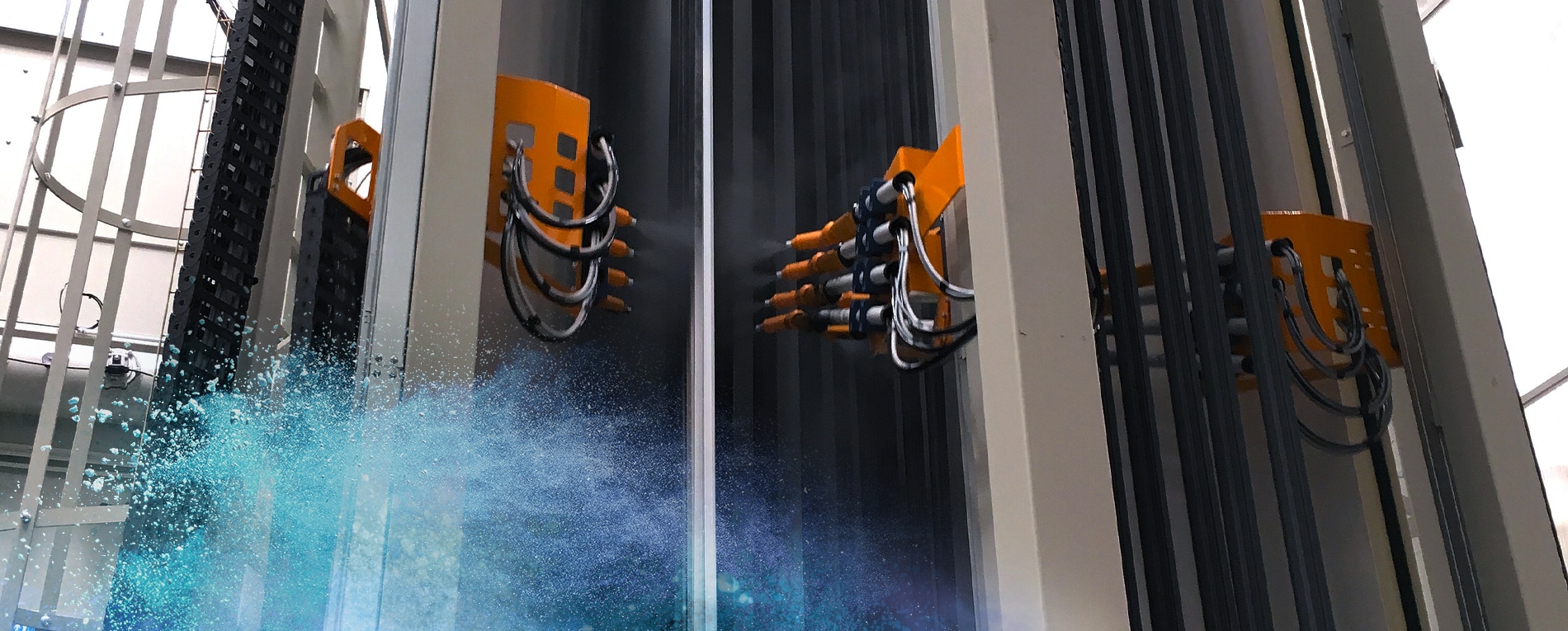 Metallic look building coated with low cure powder coating