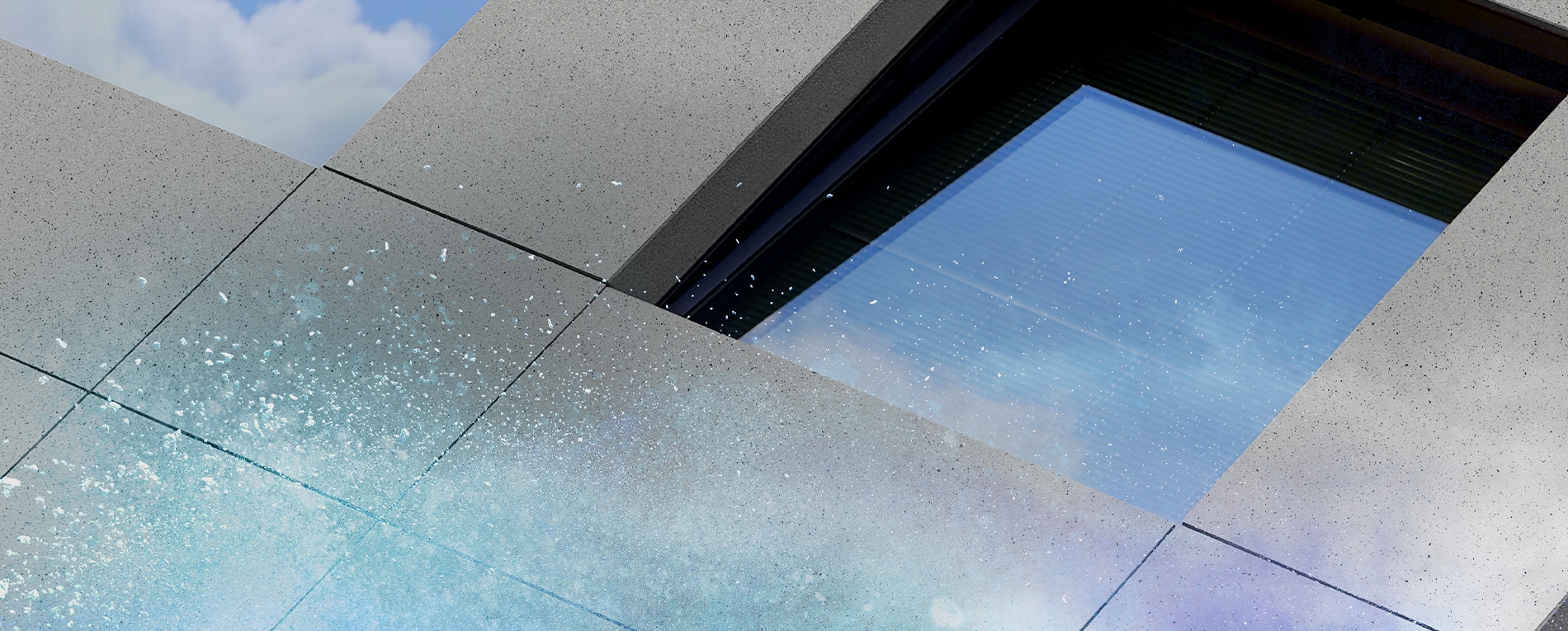 Stone-like surface building facade