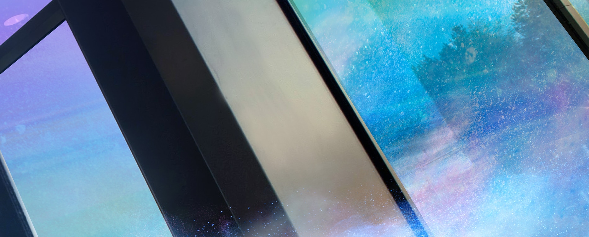 Cadres de fenêtres peints sur un bâtiment