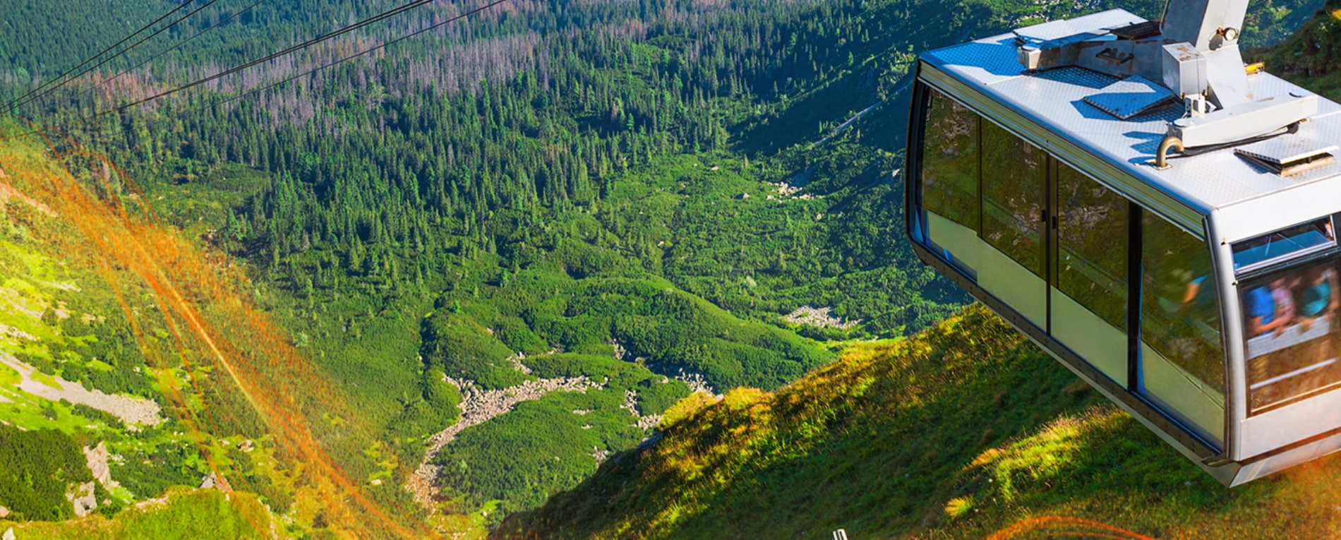 Cable car in the mountains