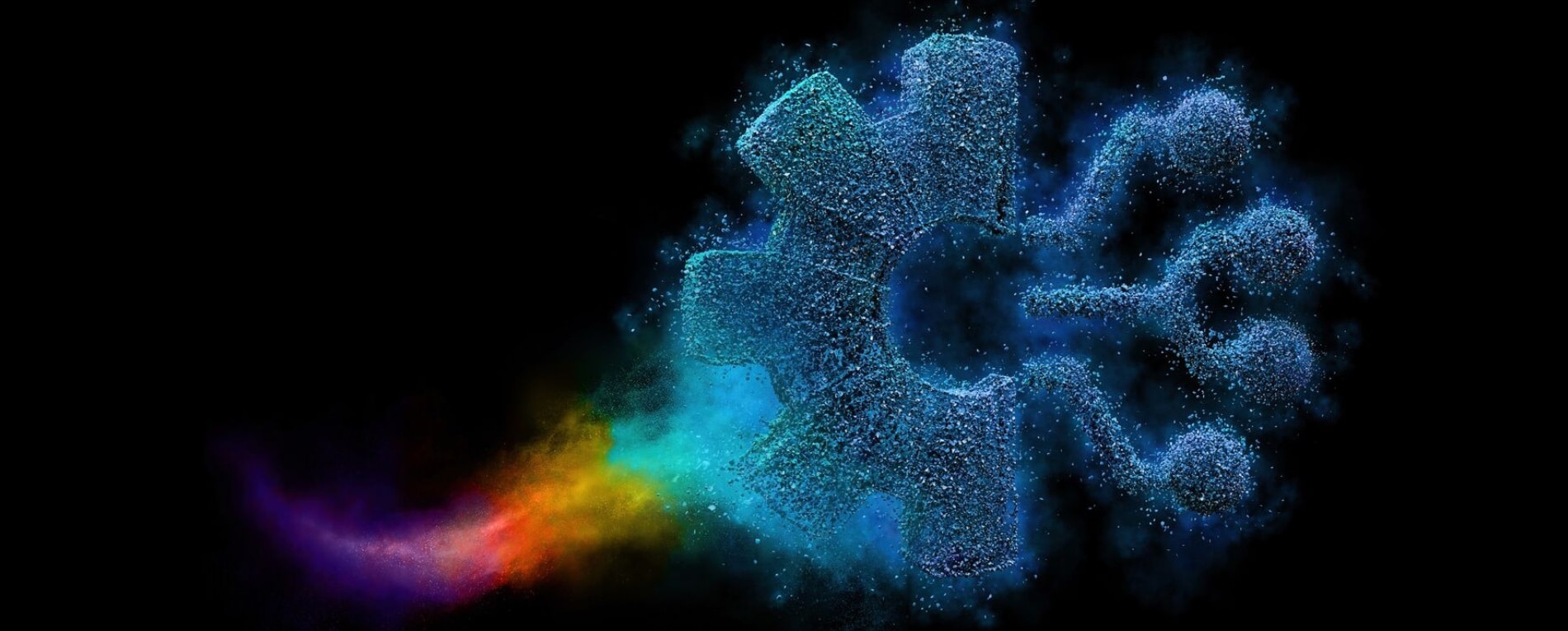 Powder coatings forming gear and network icon, showing tech and industrial use