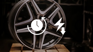 A powder coated auto wheel