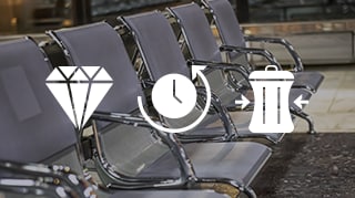 Chrome chairs in a waiting area