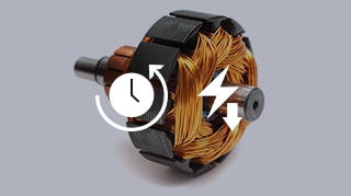 Copper coil in an electric motor component