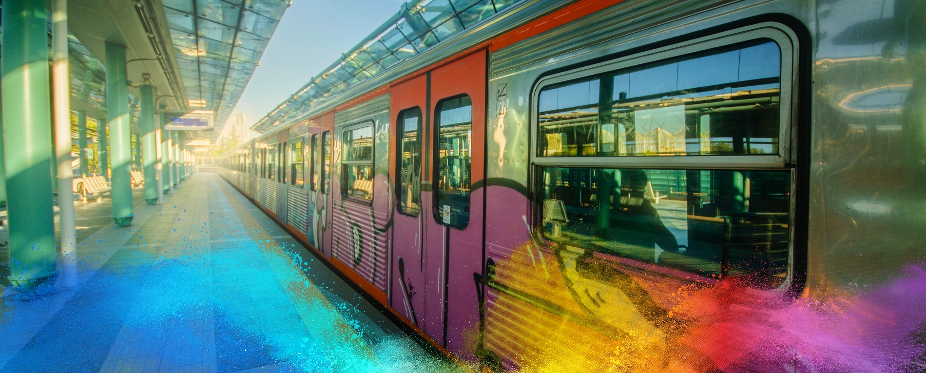 Anti graffiti coating on train