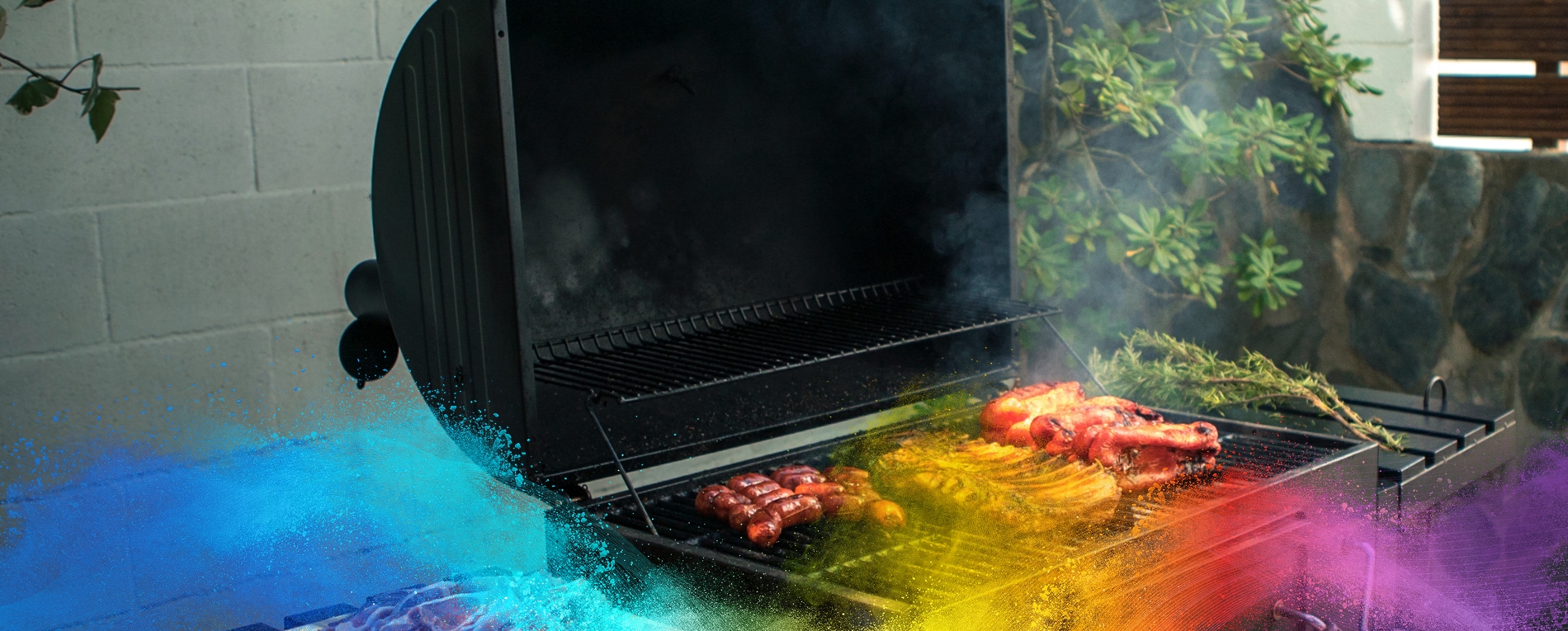 Grill coated silicone surface