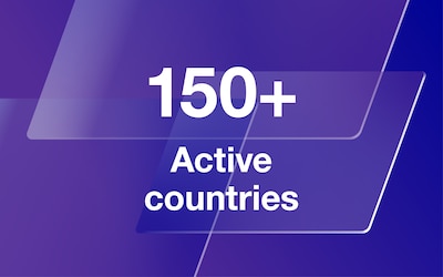 150+ active countries