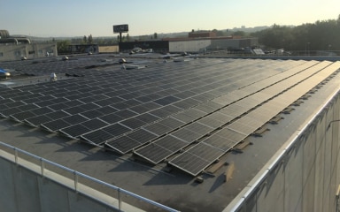 Barcelona site with solar panels