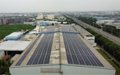 Shanghai site with solar panels