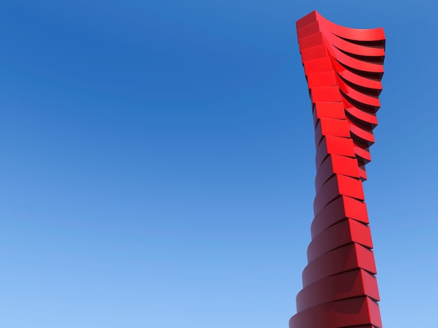 Red colored sculpture art