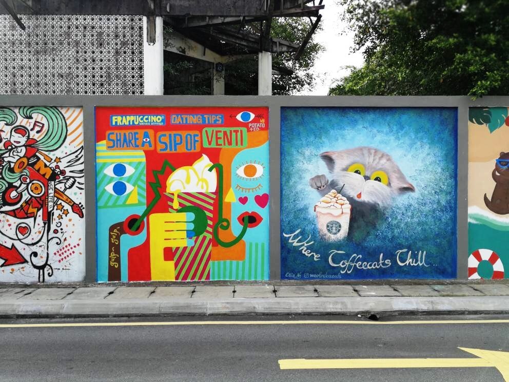 starbucks mural close-up