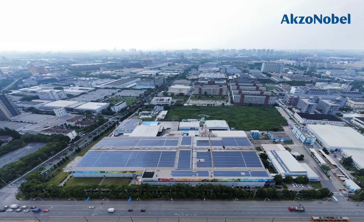 An arial view of new warehouse in China