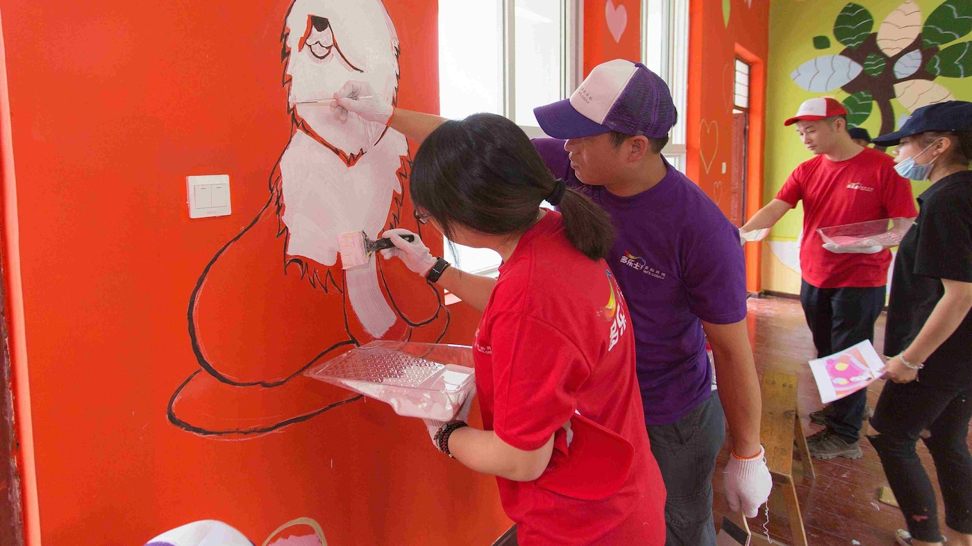Coral criando classes coloridas em Shijiazhuang, China